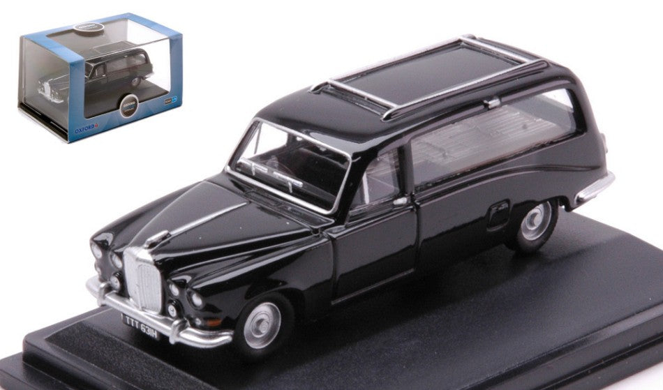 MODELLINO IN SCALA COMPATIBILE CON DAIMLER DS420 BLACK HEARSE FUNERAL CAR BLACK 1:76 OXFORD OXF76DS002