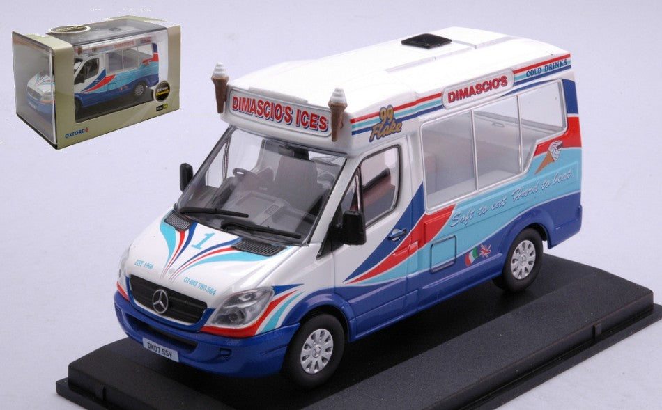 MODELLINO IN SCALA COMPATIBILE CON MERCEDES DIMASCIOS ICE CREAM VAN 1:43 OXFORD OXFWM002