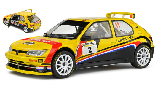 MODELLINO IN SCALA COMPATIBILE CON PEUGEOT 306 MAXI N 2 RALLY EIFEL FESTIVAL 2022 T.NEUVILLE-A.CORNET 1:18 SOLIDO SL1808304