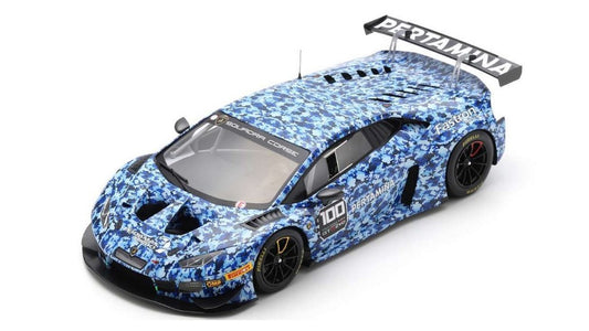 MODELLINO IN SCALA COMPATIBILE CON LAMBORGHINI HURACAN GT3 N.100 TEST CAR 2018 1:18 SPARK MODEL 18S528