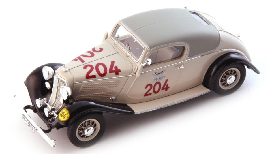 MODELLINO IN SCALA COMPATIBILE CON WANDERER W22 "2.000 km DURCH DEUTSCHLAND" 1933 LIGHT GREY 1:43 AUTOCULT ATC07032