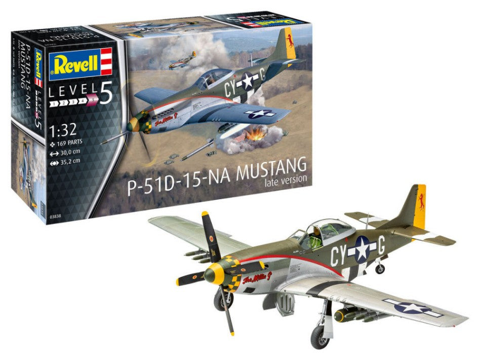 KIT DA MONTARE SCALA COMPATIBILE CON P-51D-15-NA MUSTANG LATE VERSION KIT 1:32 REVELL RV03838