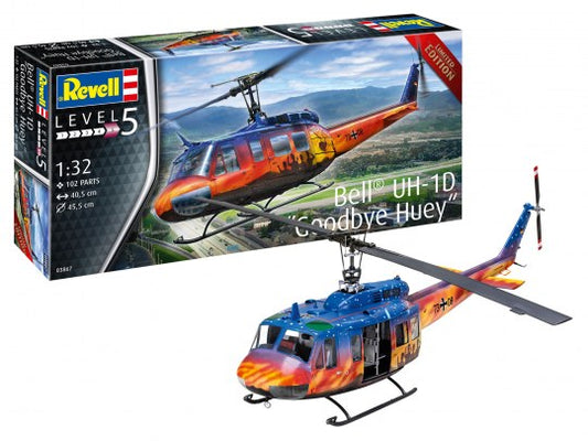 KIT DA MONTARE SCALA COMPATIBILE CON BELL UH-1D "GOODBYE HUEY" KIT 1:32 REVELL RV03867