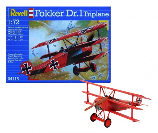 KIT DA MONTARE COMPATIBILE CON FOKKER DR.1 TRIPLANE 1918 KIT 1:72 REVELL RV04116