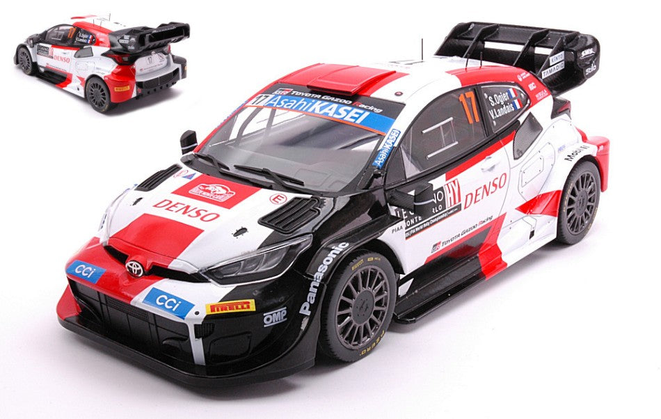 MODELLINO IN SCALA COMPATIBILE CON TOYOTA GR YARIS N.17 RALLY MONTE CARLO 2023 OGIER-LANDAIS 1:18 IXO MODEL 18RMC152A