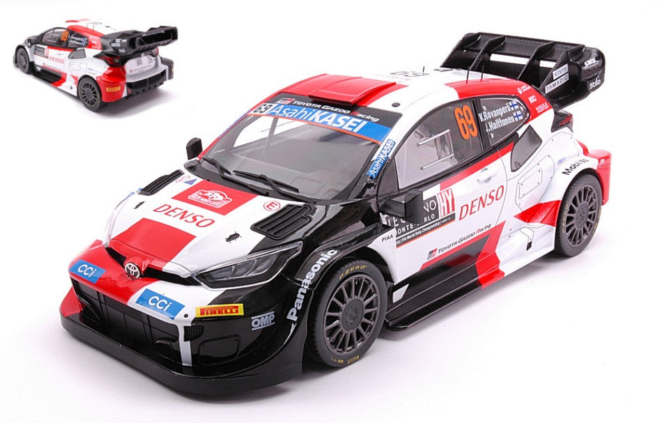 MODELLINO IN SCALA COMPATIBILE CON TOYOTA GR YARIS N.69 RALLY MONTE CARLO 2023 ROVANPERA-HALTTUNEN 1:18 IXO MODEL 18RMC152B