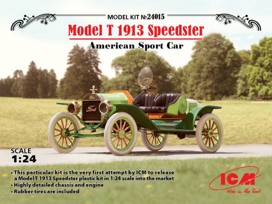 KIT DA MONTARE SCALA COMPATIBILE CON MODEL T 1913 SPEEDSTER AMERICAN SPORT CAR KIT 1:24 ICM ICM24015