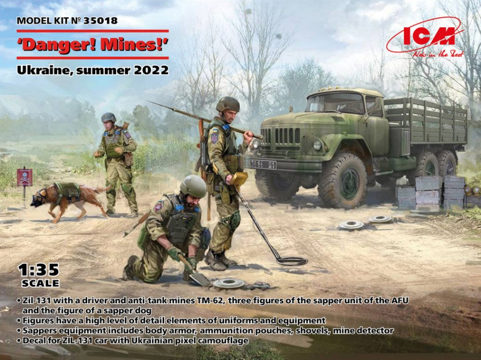 KIT DA MONTARE COMPATIBILE CON DANGER! MINES! UKRAINE SUMMER 2022 KIT 1:35 ICM ICM35018