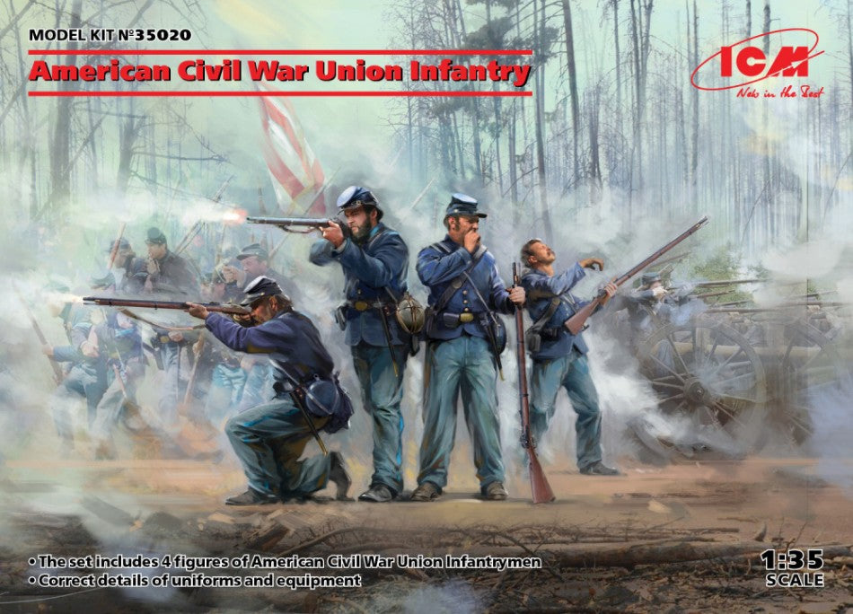 KIT DA MONTARE COMPATIBILE CON AMERICAN CIVIL WAR UNION INFANTRY KIT 1:35 ICM ICM35020