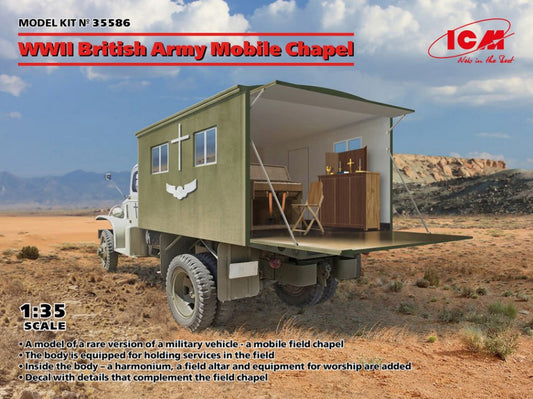 KIT DA MONTARE COMPATIBILE CON WWII BRITISH ARMY MOBILE CHAPEL KIT 1:35 ICM ICM35586