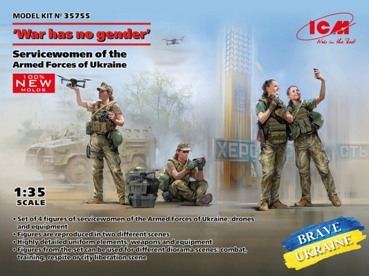 KIT DA MONTARE SCALA COMPATIBILE CON WAR HAS NO GENDER FEMALE SERVICEMEN OF THE ARMED FORCES OF UKR. KIT 1:35 ICM ICM35755