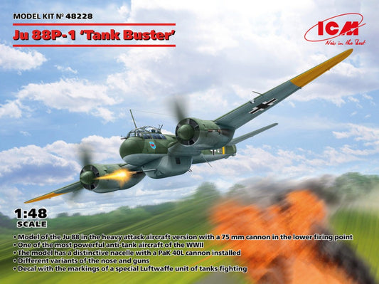 KIT DA MONTARE COMPATIBILE CON JU 88P-1 TANK BUSTER KIT 1:48 ICM ICM48228