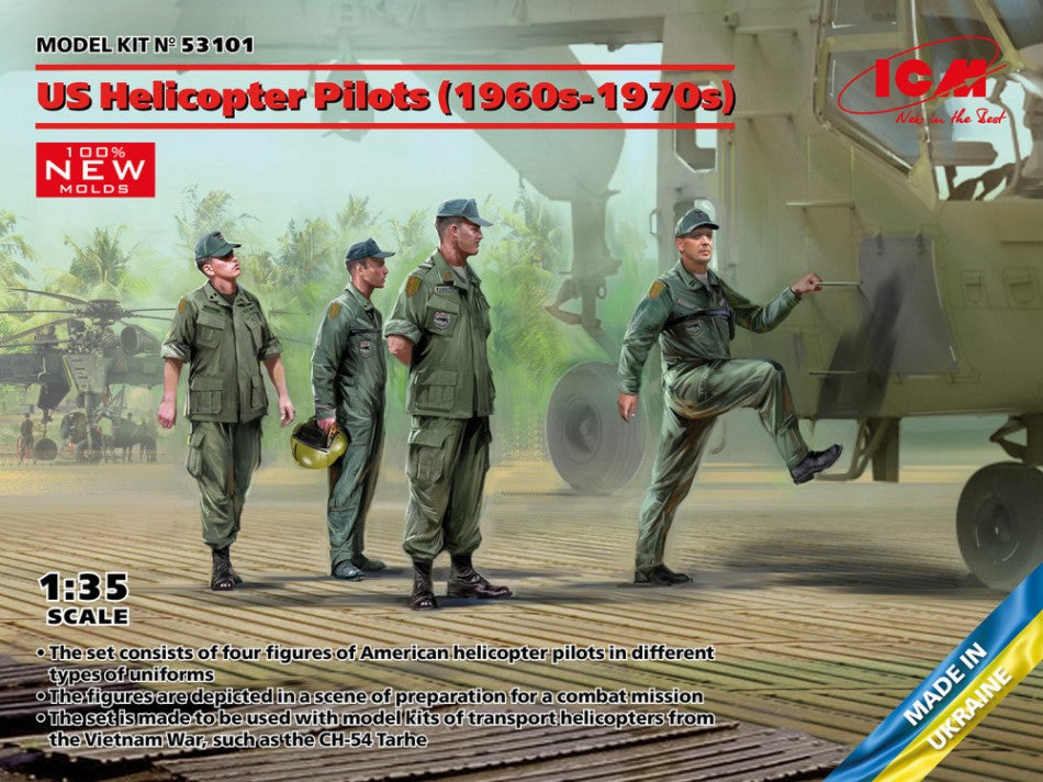 KIT DA MONTARE COMPATIBILE CON US HELICOPTER PILOTS(1960s-1970s) KIT 1:35 ICM ICM53101