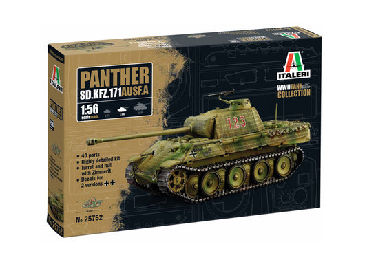 KIT DA MONTARE COMPATIBILE CON SD.KFZ.171 PANTHER AUSF.A KIT 1:56 ITALERI IT25752