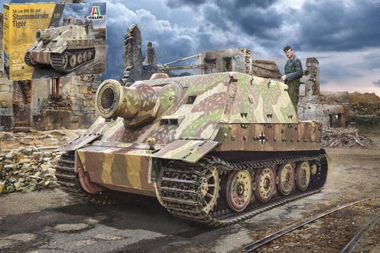 KIT DA MONTARE COMPATIBILE CON 38 cm RW61 AUS STURMMORSER TIGER KIT 1:35 ITALERI IT6573