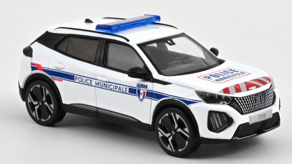 MODELLINO IN SCALA COMPATIBILE CON PEUGEOT 2008 GT 2024 PPLICE MUNICIPALE RED/WHITE 1:43 NOREV NV472876