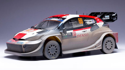 MODELLINO SCALA COMPATIBILE CON TOYOTA GR YARIS WRC HYBRID N.69 RALLY SAFARI 2023 ROVANPER-HALTT.1:18 IXO MODEL 18RMC173B