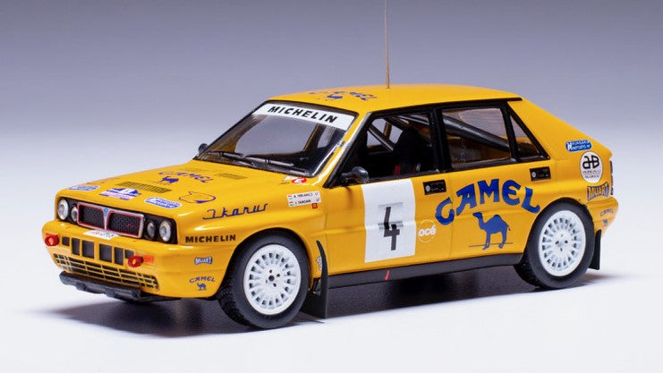 MODELLINO SCALA COMPATIBILE CON LANCIA DELTA INTEGRALE 16V N.4 BOHEMIA RALLY 1990 FERJANCZ-TANDARI 1:43 IXO MODEL RAC437