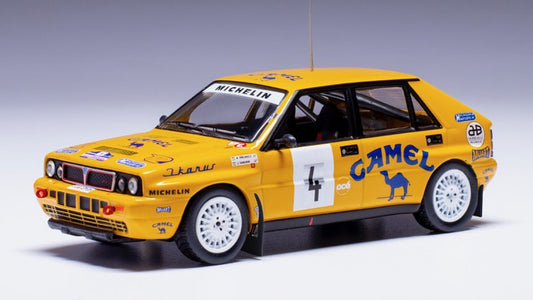 MODELLINO SCALA COMPATIBILE CON LANCIA DELTA INTEGRALE 16V N.4 BOHEMIA RALLY 1990 FERJANCZ-TANDARI 1:43 IXO MODEL RAC437