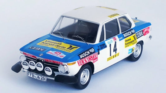 MODELLINO SCALA COMPATIBILE CON BMW 2002 Tii TAP RALLY 1976 FISCHER-GOTTLIEB 1:43 TROFEU TFRRAL130