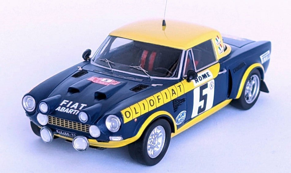 MODELLINO SCALA COMPATIBILE CON FIAT 124 ABARTH RALLY N.5 RALLY MONTE CARLO 1976 CAMBIAGHI-SCABINI 1:43 TROFEU TFDSN185