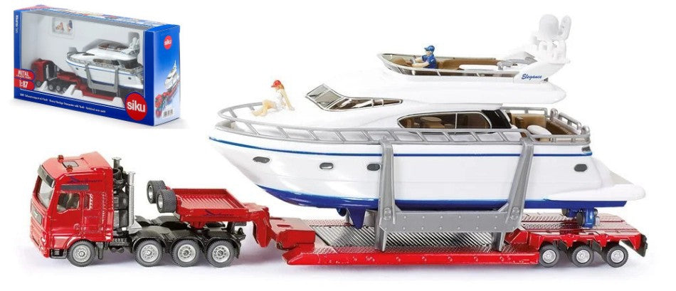 MODELLINO IN SCALA COMPATIBILE CON CAMION TRASPORTO YACHT 1:87 SIKU SK1849