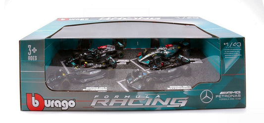 MODELLINO IN SCALA Burago COMPATIBILE CON SET MERCEDES W12 N.44 + W13 N.44 + W14 N.44 + W14 N.63 1:43 MODEL SCALE BU38093 241217