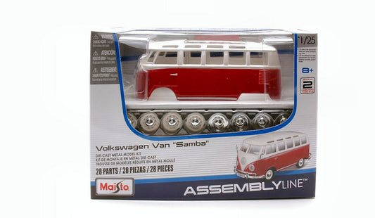 KIT DA MONTARE COMPATIBILE CON VW T1 VAN SAMBA RED/WHITE KIT 1:24 MAISTO MI39956