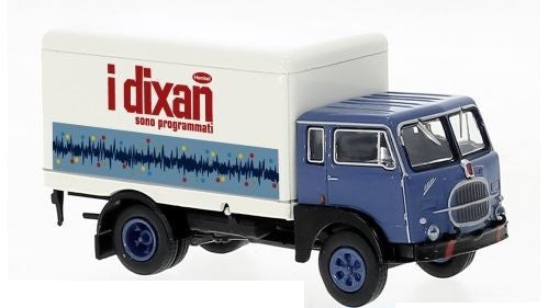 MODELLINO IN SCALA COMPATIBILE CON FIAT 642 BOX-WAGON "I DIXAN" 1960 BLUE/WHITE 1:87 BREKINA BRE58613