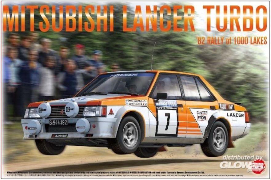 KIT DA MONTARE COMPATIBILE CON MITSUBISHI LANCER TURBO RALLY 1000 LAKES 1982 KIT 1:24 BEEMAX BMX24018