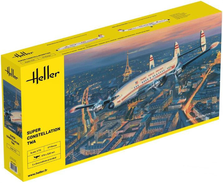 KIT DA MONTARE COMPATIBILE CON SUPER CONSTELLATION TWA KIT 1:72 HELLER HL82391