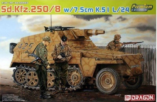 KIT DA MONTARE SCALA COMPATIBILE CON SD.KFZ.250/8 W/7,5 cm K.51 L/24 KIT 1:35 DRAGON D6425