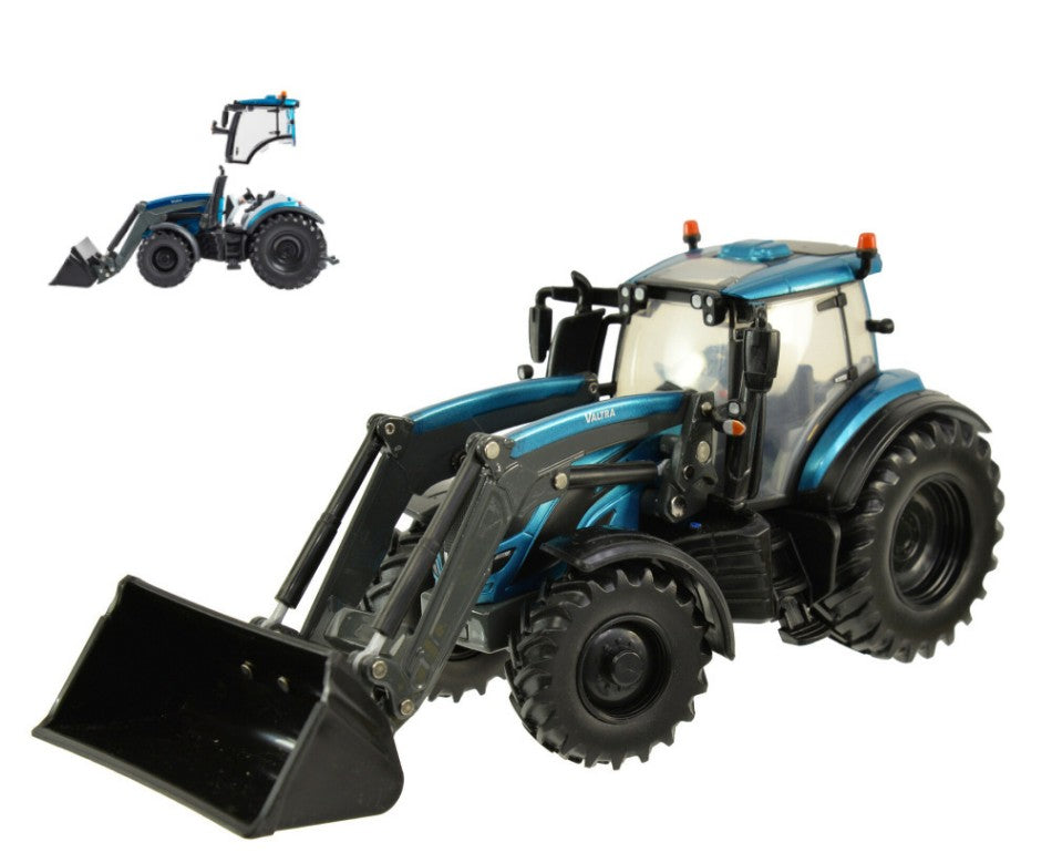 MODELLINO SCALA COMPATIBILE CON VALTRA TRACTOR WITH FRONT LOADER 1:32 BRITAINS LC43352