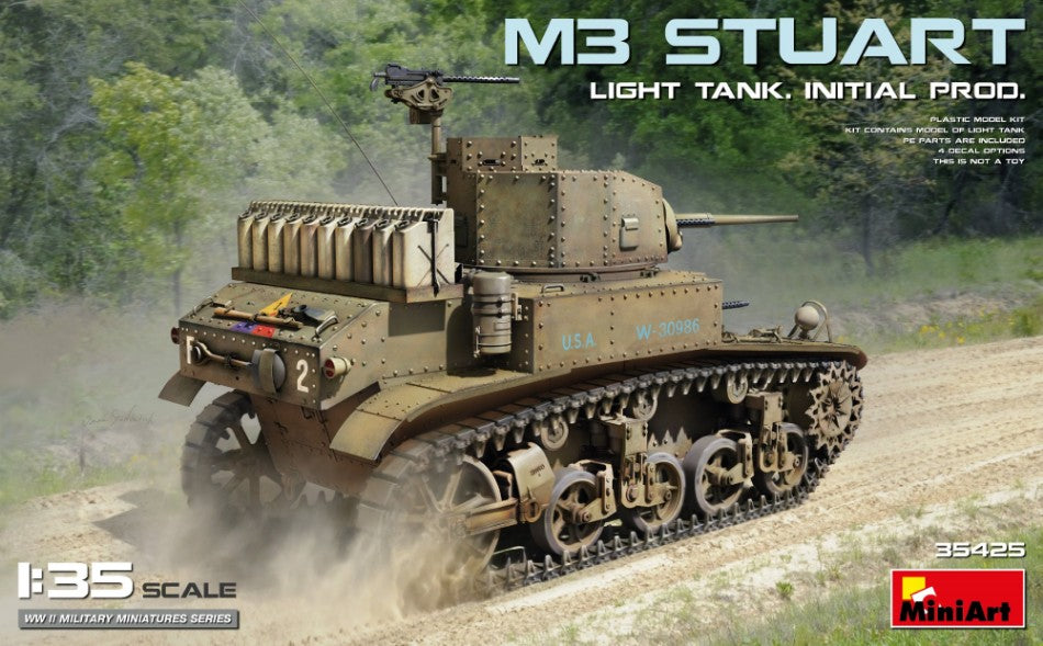 KIT DA MONTARE SCALA COMPATIBILE CON M3 STUART LIGHT TANK INITIAL PROD. KIT 1:35 MINIART MIN35425