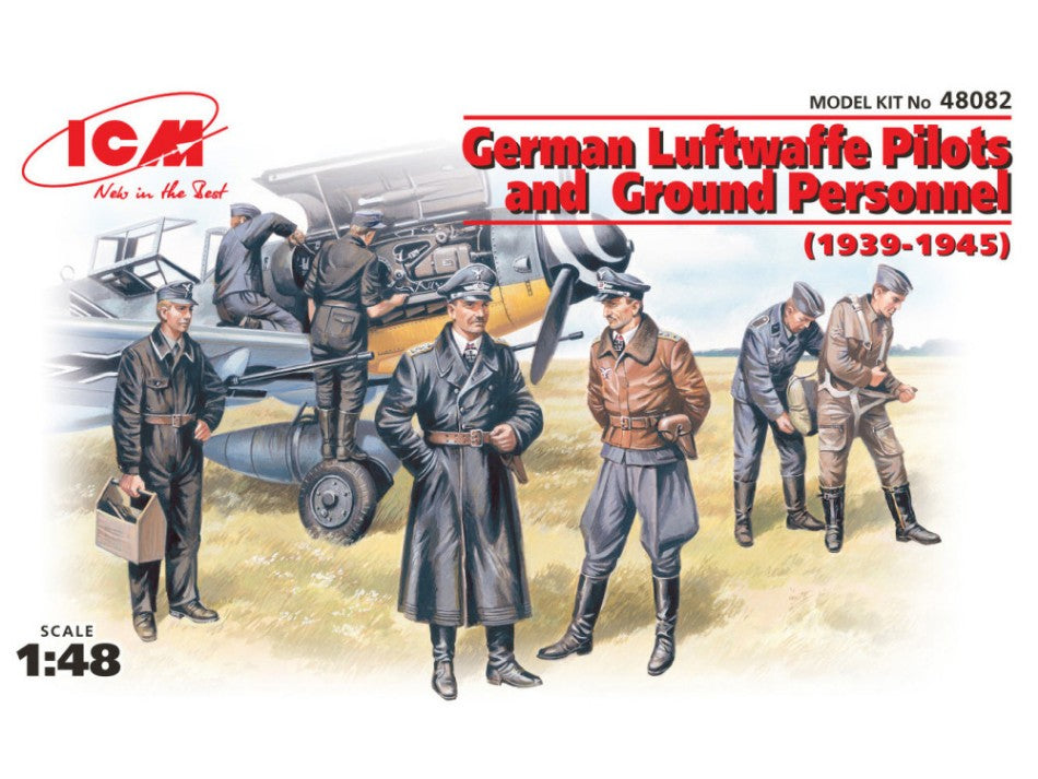 KIT DA MONTARE SCALA COMPATIBILE CON GERMAN LUFTWAFFE PILOTS AND GROUND PERSONNEL 1939-1945 KIT 1:48 ICM ICM48082