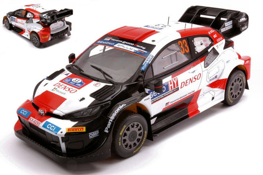 MODELLINO SCALA COMPATIBILE CON TOYOTA GR YARIS WRC HYBRID N.33 RALLY FINLAND 2023 EVANS-MARTIN 1:18 IXO MODEL 18RMC174A