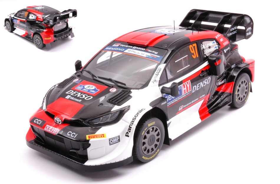 MODELLINO SCALA COMPATIBILE CON TOYOTA GR YARIS N.97 FINLAND RALLY 2023 LATVALA-HANNINEN 1:18 IXO MODEL 18RMC174B