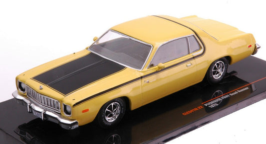 MODELLINO SCALA COMPATIBILE CON PLYMOUTH ROAD RUNNER 1975 YELLOW 1:43 IXO MODEL CLC541