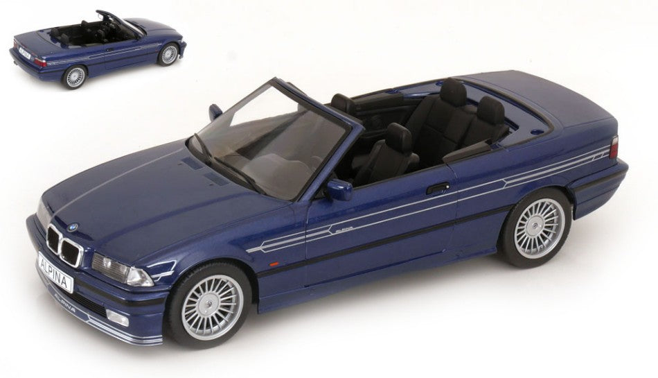 MODELLINO SCALA COMPATIBILE CON BMW ALPINA B3 3.2 CONVERTIBLE 1996 MET.BLUE 1:18 MODELCARGROUP MCG18320