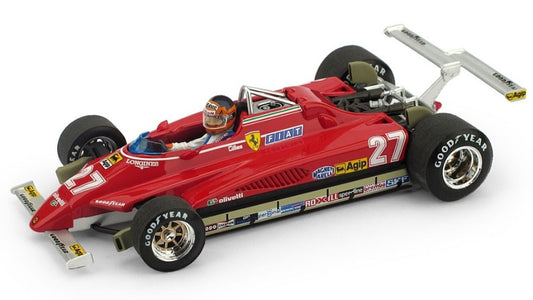 MODELLINO SCALA COMPATIBILE CON FERRARI 126 C 2 G.VILLENEUVE 1982 N.27 LONG BEACH GP W/PILOTE 1:43 BRUMM BM0272CH