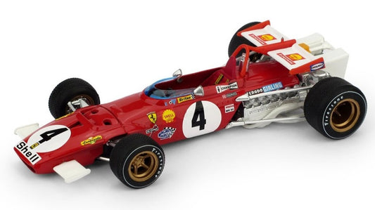 MODELLINO SCALA COMPATIBILE CON FERRARI 312 B CLAY REGAZZONI 1970 N.4 WINNER ITALY GP 1:43 BRUMM BM0313