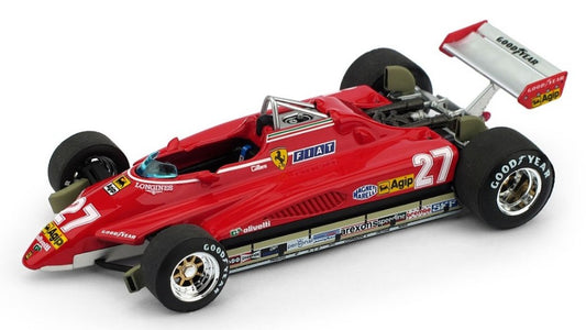 MODELLINO SCALA COMPATIBILE CON FERRARI 126 C2 G.VILLENEUVE 1982 N.27 BRAZIL GP 1:43 LIM.250 BRUMM BM0593