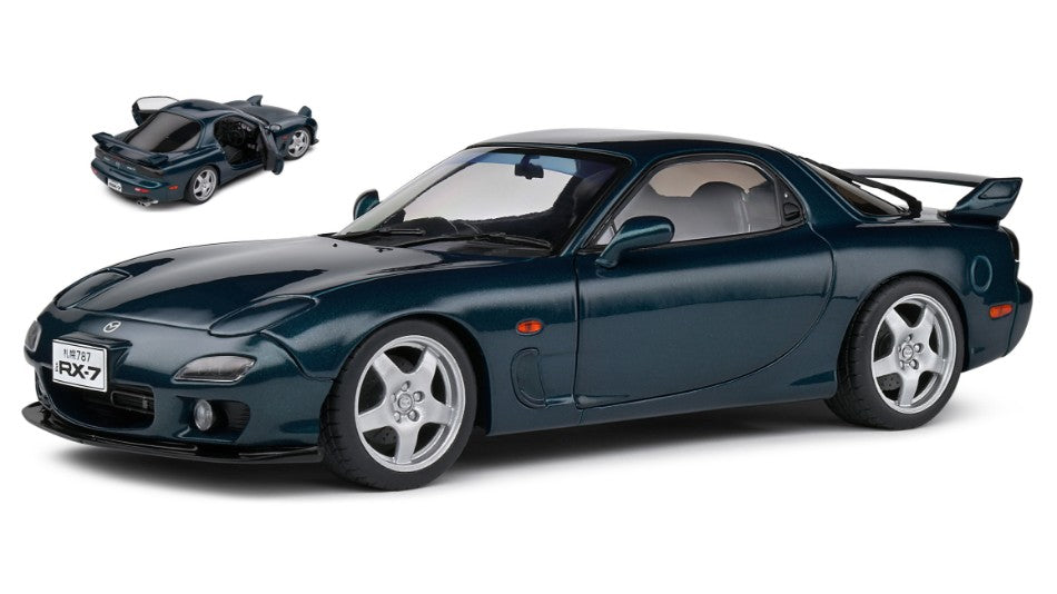 MODELLINO SCALA COMPATIBILE CON MAZDA RX-7 FD RS COUPE 1994 BLUE 1:18 SOLIDO SL1810601