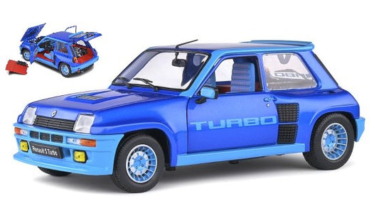 MODELLINO SCALA COMPATIBILE CON RENAULT R5 TURBO 1981 BLUE 1:18 SOLIDO SL1801308