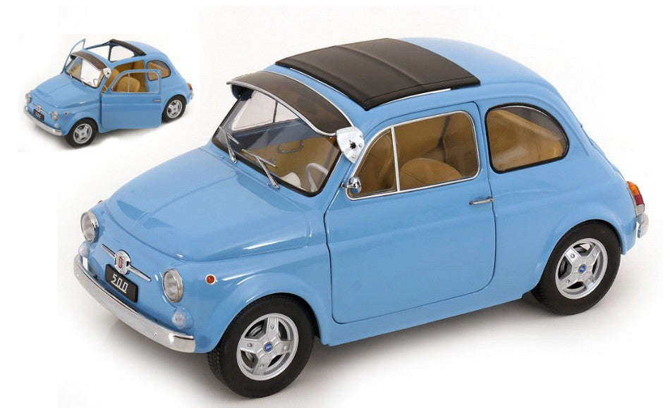 MODELLINO SCALA COMPATIBILE CON FIAT 500 F CUSTOM 1968 LIGHTBLUE 1:12 KK SCALE KKDC120065