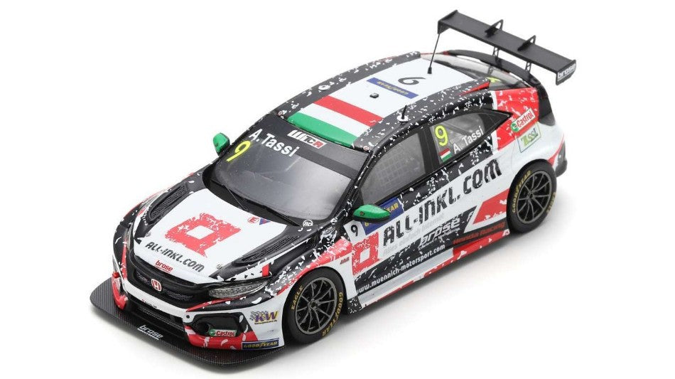 MODELLINO SCALA COMPATIBILE CON HONDA CIVIC R TCR N.9 3rd RACE 2 WTCR 2020 NURBURGRING A.TASSI 1:43 SPARK MODEL S8964