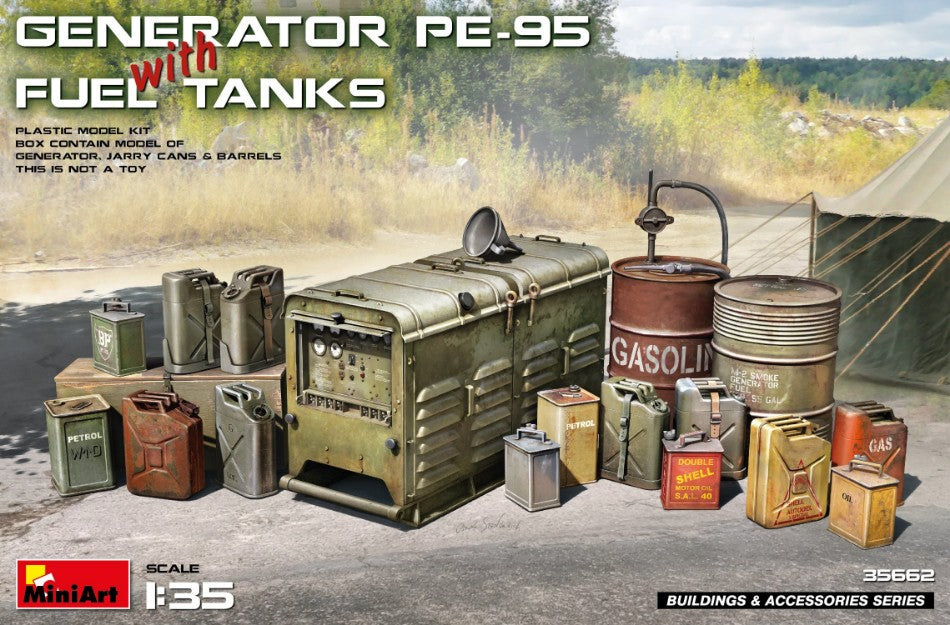 KIT DA MONTARE SCALA COMPATIBILE CON GENERATOR PE-95 WITH FUEL TANKS KIT 1:35 MINIART MIN35662