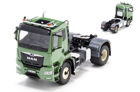 MODELLINO IN SCALA Wiking COMPATIBILE CON MAN TGS 18.510 4x4 BL 2-AXLE -TRUCK GREEN 1:32 MODEL SCALE WK17077650 241217