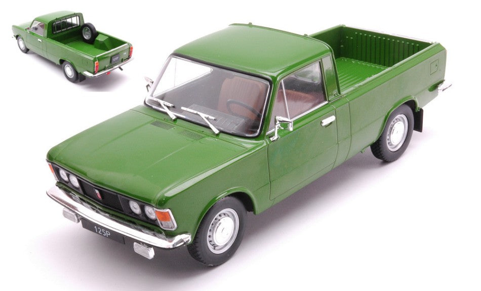 MODELLINO SCALA COMPATIBILE CON FIAT 125P PICK-UP 1975 GREEN 1:24 WHITEBOX WB124219