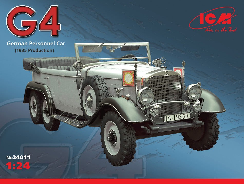 KIT DA MONTARE SCALA COMPATIBILE CON MERCEDES TYP G4 1935 PRODUCTION GERMAN PERSONNEL CAR KIT 1:24 ICM ICM24011